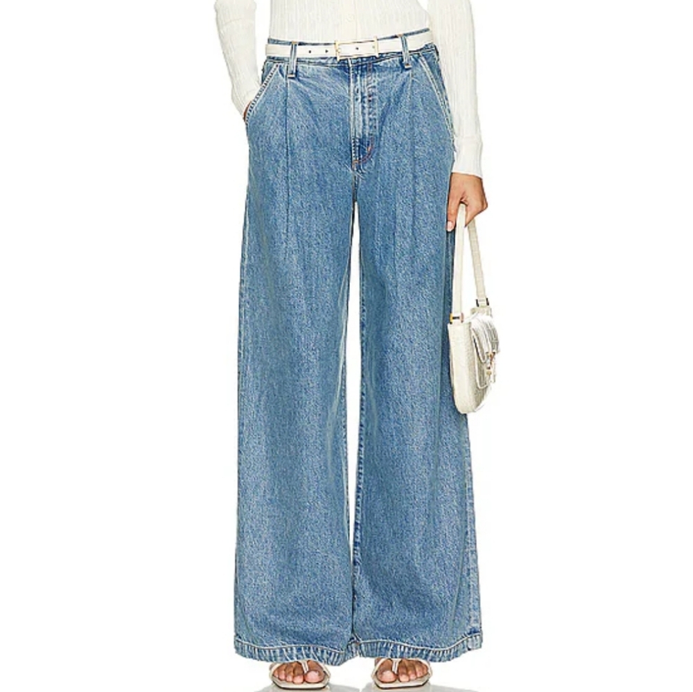 Agolde Ellis Trouser Women's Light Blue Wide-Leg Jeans Size 27